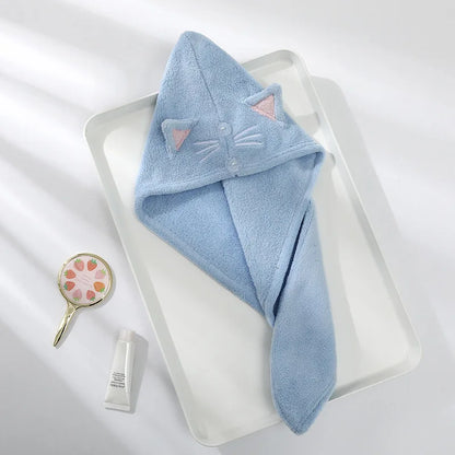 Cute Microfiber Hair Towel Wrap – Quick-Dry Strong Absorbent Head Towel for Girls & Women, Hair Drying Towel GFMJ03