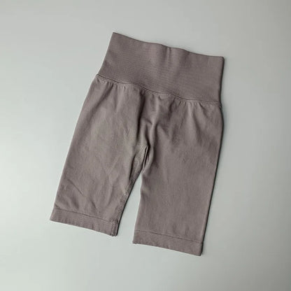 Pantalones cortos de yoga de cintura alta para mujer – Pantalones cortos deportivos fruncidos para realce de glúteos, para correr, gimnasio, fitness y control de abdomen