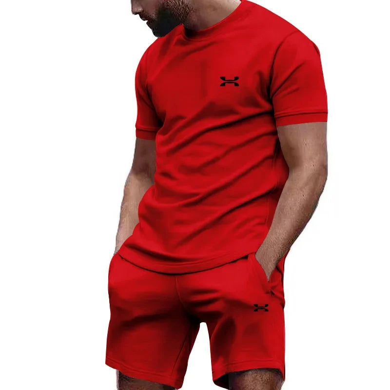 Men's Summer T-Shirt & Shorts Set – Casual 2-Piece Streetwear Outfit, Breathable Athletic Tracksuit for Everyday Wear