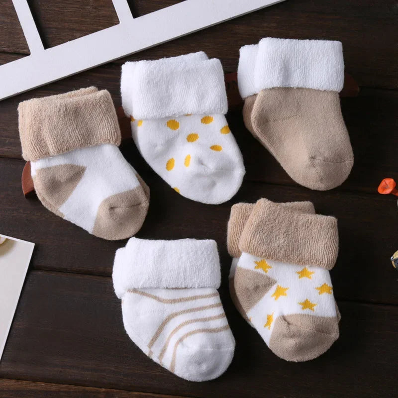 5 paires de chaussettes antidérapantes en coton pour bébés garçons et filles de 0 à 12 mois, chaussettes-chaussures antidérapantes pour nouveau-nés et nourrissons