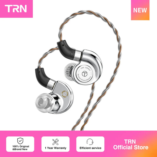 Auriculares de monitor intrauditivo TRN Conch HiFi – IEM con diafragma dinámico de diamante DLC y boquillas de sintonización intercambiables para juegos, música y dispositivos Xiaomi