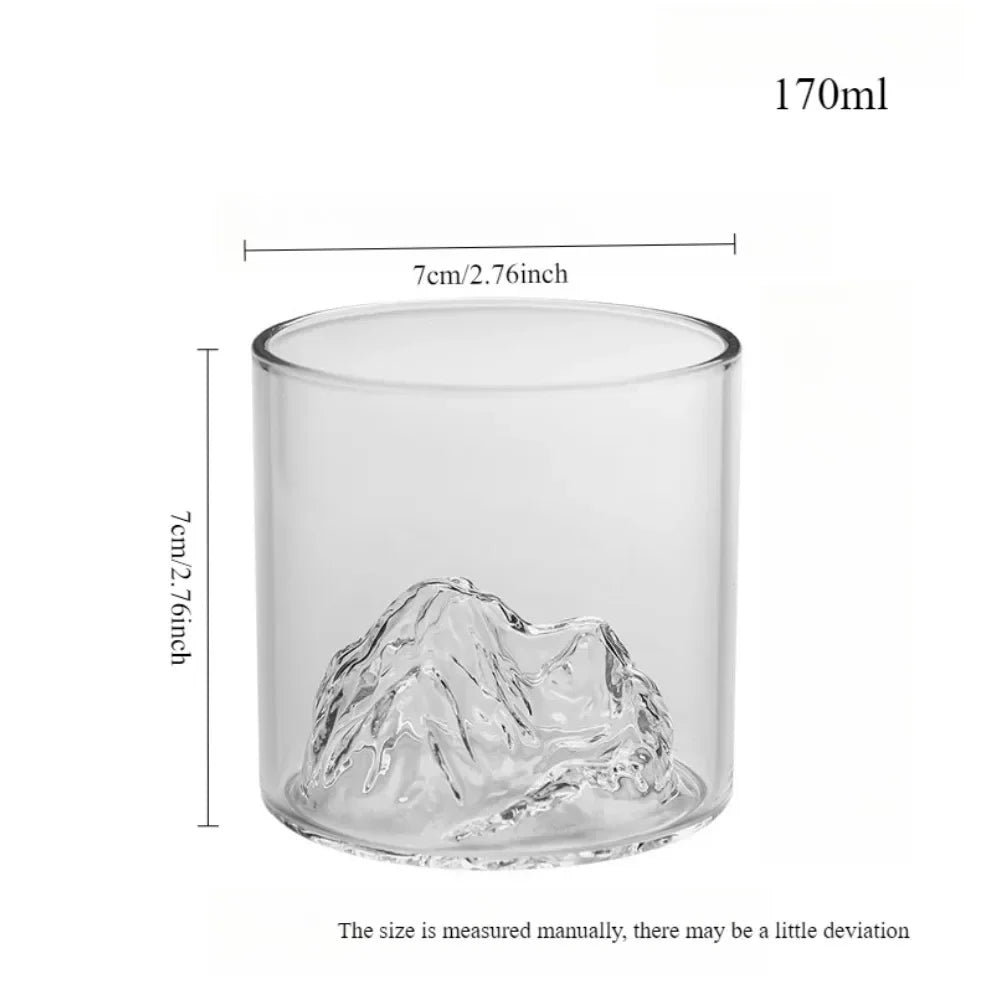 5 Oz 3D Guanshan Whiskey Glass – Transparent Crystal Drinking Cup for Whiskey, Cognac, Cocktails, Ice Wine & Bar Drinks