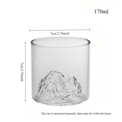 5 Oz 3D Guanshan Whiskey Glass – Transparent Crystal Drinking Cup for Whiskey, Cognac, Cocktails, Ice Wine & Bar Drinks