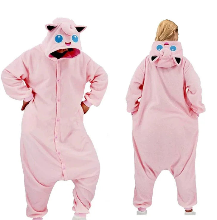 Pokémon Kigurumi Cosplay Onesie – Pikachu, Gengar Anime Jumpsuit for Men & Women (Halloween Party Outfit)