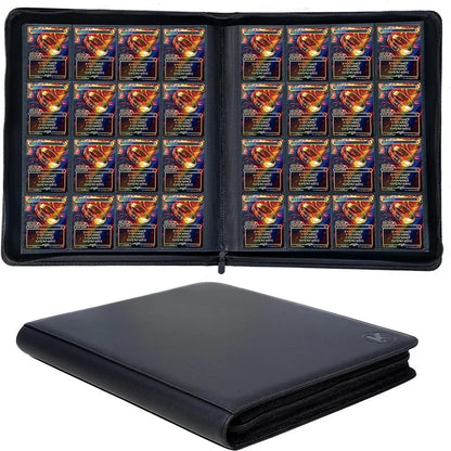 Classeur de cartes à collectionner 1024 pochettes | Grand album à fermeture éclair étanche de 12/16 pochettes pour cartes Pokémon, Yu-Gi-Oh!, MTG & TCG