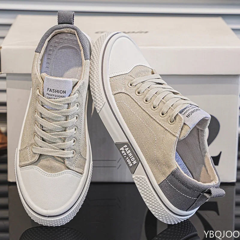 Baskets Toile Homme – Chaussures Décontractées Légères et Respirantes, Baskets de Marche Confortables et Résistantes à l'Usure, Grandes Tailles