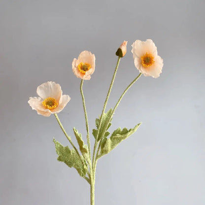 4 Heads Artificial Poppy Bouquet – Realistic Faux Flowers for Home Décor, Garden, Wedding Decoration, Party Arrangements & DIY Floral Projects