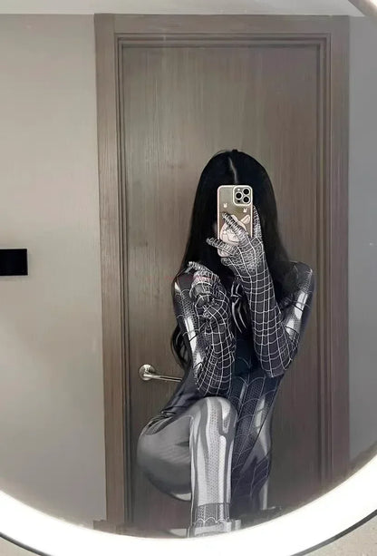 Spider Superhero Women Cosplay Costume – Black Cat 3D Print Bodysuit Jumpsuit
