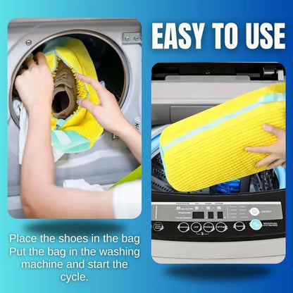 Shoe Washing Machine Bag with Cleaning Brush Set - Durable Reusable Laundry Bag for Sneakers, Running Shoes & Delicates (1, 2 or 4 Pack)