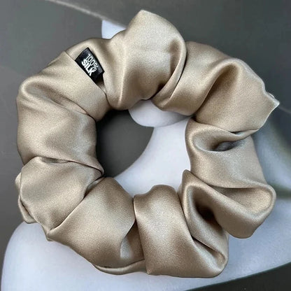 Goma para el pelo 100% seda Mulberry – 19 Momme, elástico grande para mujeres y niñas | Accesorio de lujo de seda para coleta