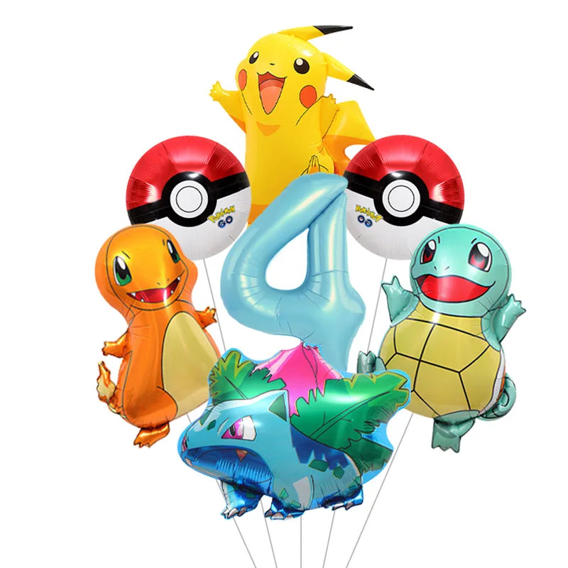 Cartoon Pikachu Shaped Foil Balloons – Aluminum Film Balloons for Indoor & Outdoor Party Decorations