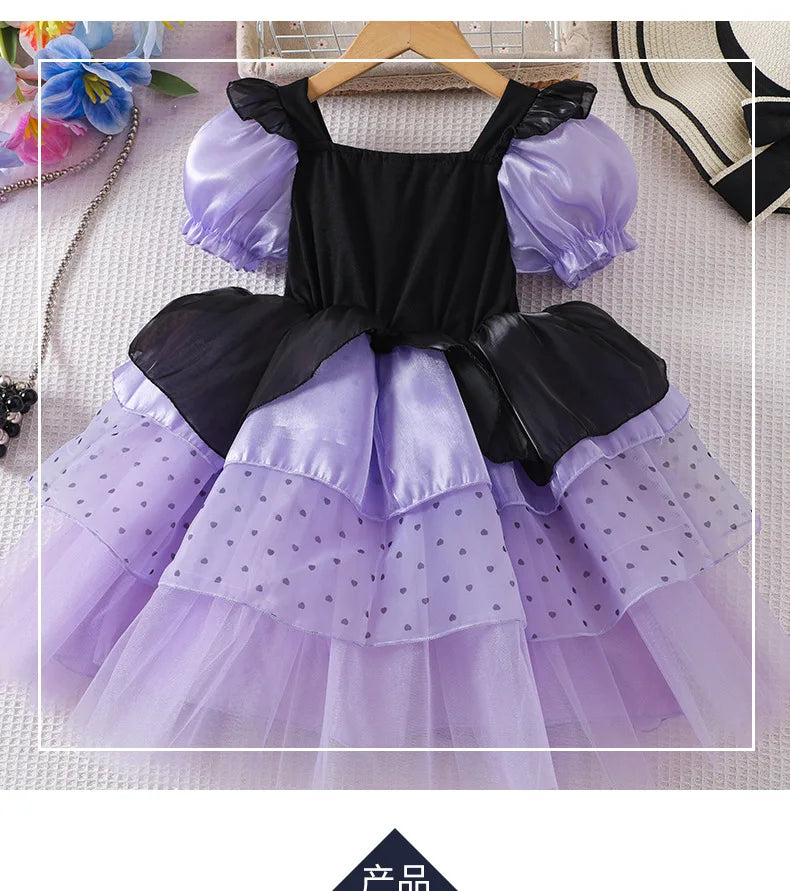2026 Gothic Lolita Witch Costume Dress – Japanese-Inspired Ruffle Bow Princess Dress for Halloween, Christmas & Parties