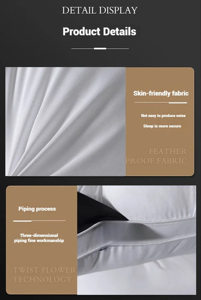 Almohada de Hotel de 5 Estrellas – Almohada Suave Tridimensional de Color Sólido, Cómoda Almohada de Cama de Tela Lavada para el Hogar, Dormitorio y Ropa de Cama de Hotel de Lujo