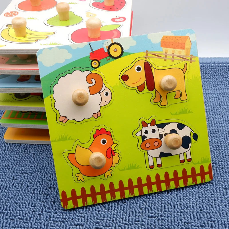Jouet de puzzle en bois Montessori pour bébé – Jeu d'apprentissage éducatif pour les tout-petits de 1 à 3 ans, activité de développement cérébral d'association de formes pour enfants, cadeau d'anniversaire et jouet d'apprentissage précoce