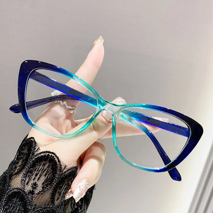 Women's Cat-Eye Myopia Glasses – Ultra-Light Near-Sight Eyewear with Anti-Blue-Light Lenses, Fashion Computer Glasses, -0.00 to -3.00 Diopter