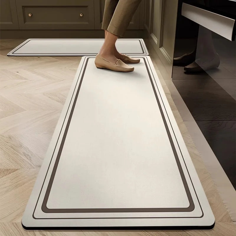 German Kitchen Floor Mat – Waterproof Oil-Resistant Diatomaceous Earth Absorbent Pad, Non-Slip Quick-Dry Dirt-Resistant Kitchen Rug