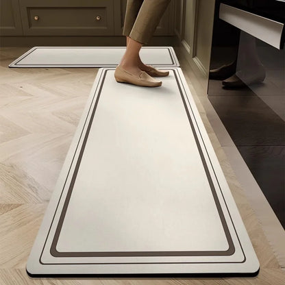 German Kitchen Floor Mat – Waterproof Oil-Resistant Diatomaceous Earth Absorbent Pad, Non-Slip Quick-Dry Dirt-Resistant Kitchen Rug