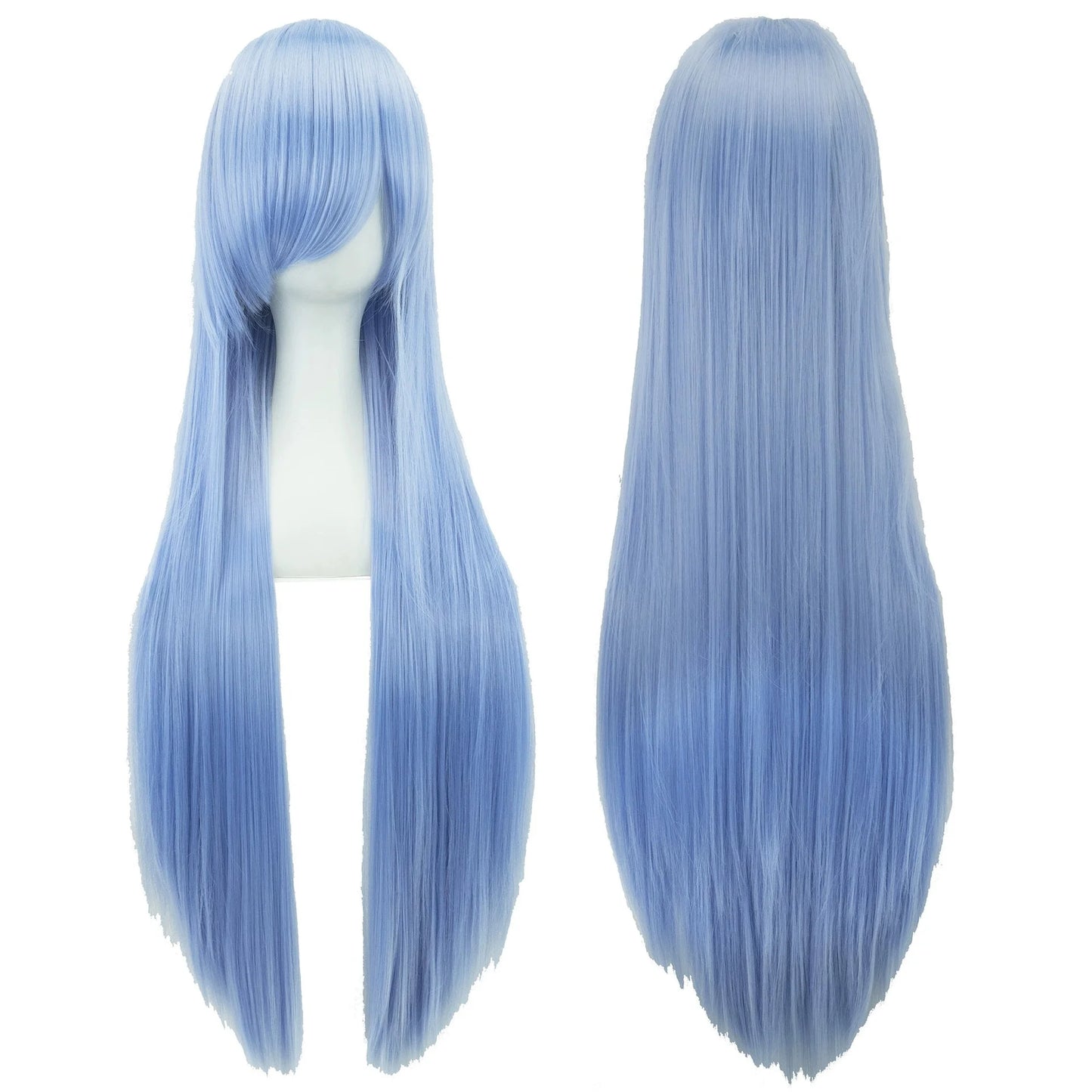 80cm Long Straight Multicolor Heat-Resistant Synthetic Cosplay Wig – Anime Halloween Party Costume Hairpiece