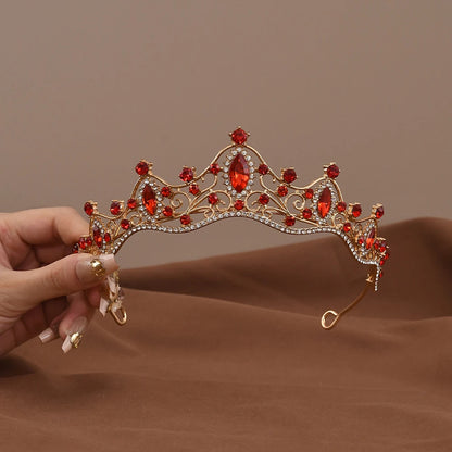 Vintage Baroque Crystal Queen Crown Tiara for Women – Rhinestone Bridal Wedding & Prom Hair Accessory