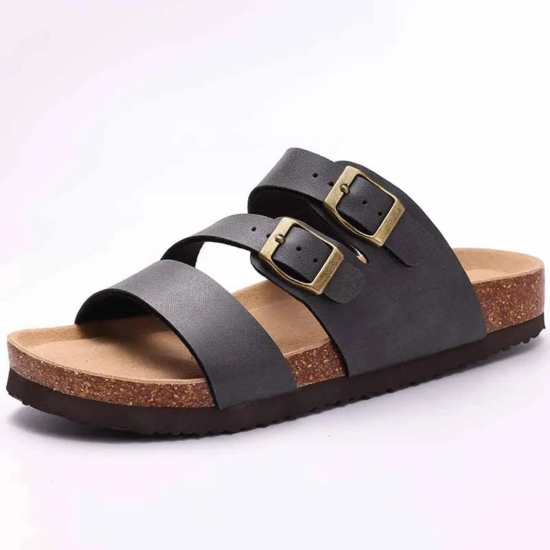 Zuecos de ante Crestar Cork – Zapatillas tipo mules unisex antideslizantes con soporte para el arco del pie
