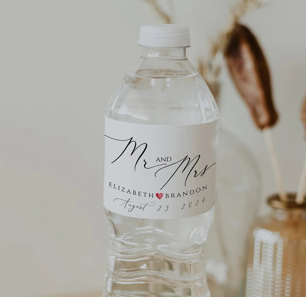 Personalized Wedding Water Bottle Labels – Custom Thank You Stickers for Bridal Shower, Birthday Party & Wedding Welcome Gifts | Event Decor