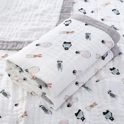 Manta de bebé de gasa 100% algodón de 6 capas – Suave, transpirable, arrullo para recién nacidos, envoltura para bebés y toalla de baño absorbente para bebés