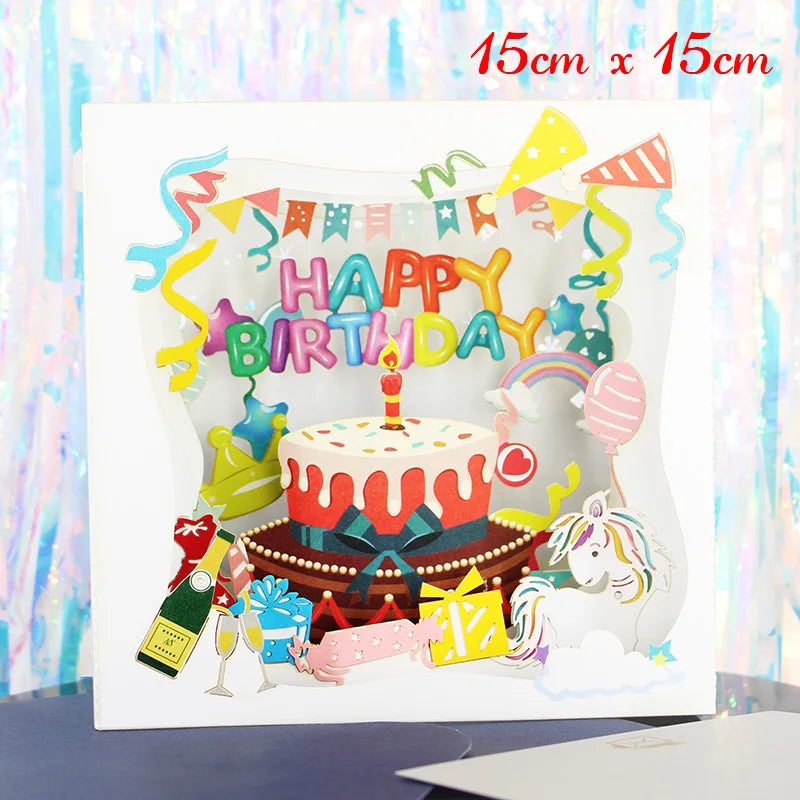 3D Pop-Up Greeting Card – Happy Birthday, Mother’s Day, Father’s Day, Love Mom Dad, Rose Flower, Easter & Thank You Gift