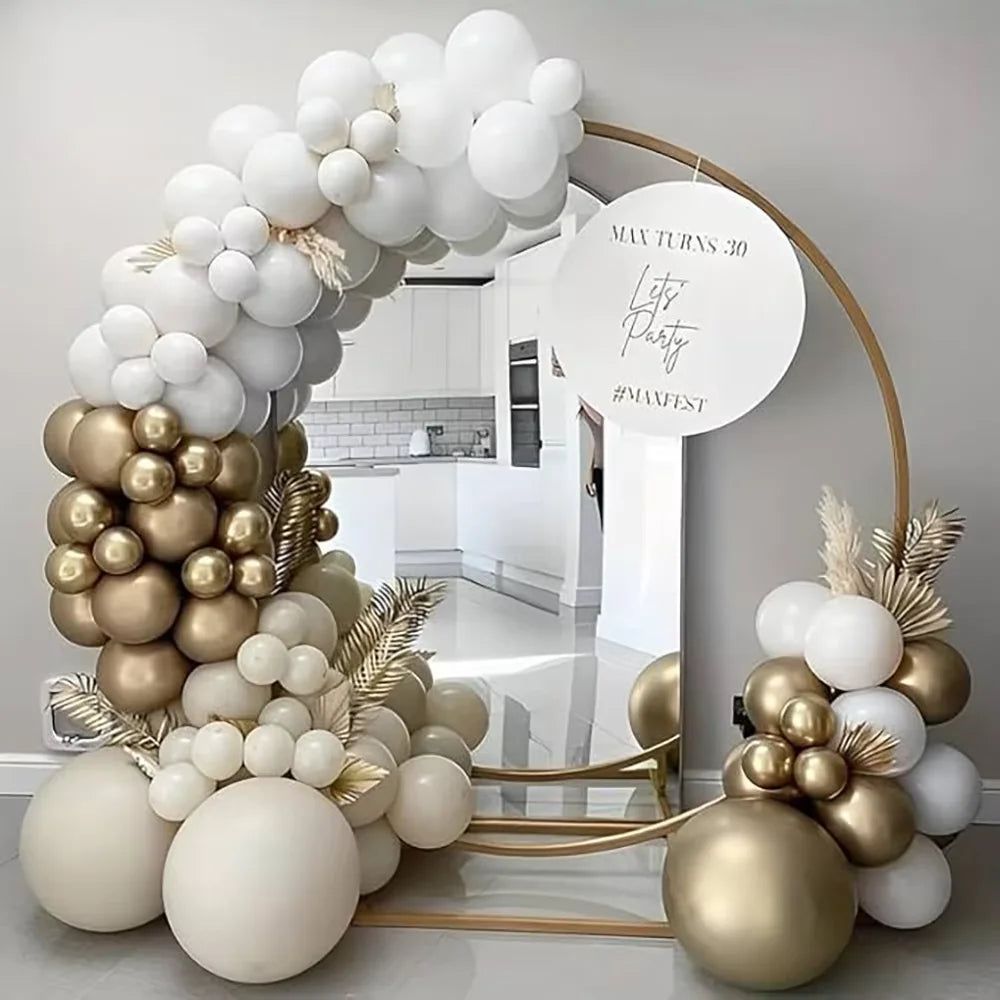 Sage Green Balloon Arch Garland Kit – Green, White, Sand & Gold Confetti Latex Balloons for Birthday, Wedding & Graduation Decorations