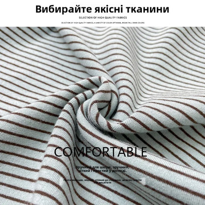 T-shirt rayé rétro à blocs de couleurs pour femmes, à manches longues, col rond, ourlet asymétrique en coton, chemise décontractée de base