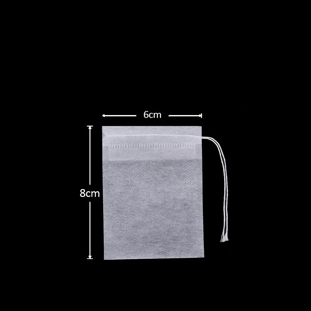 100-1000pcs Disposable Tea Filter Bags – Nonwoven Drawstring Tea Strainer Bags, Single Use Loose Leaf Tea Bags for Coffee, Herbs, Spices & Kitchen Brewing Accessories