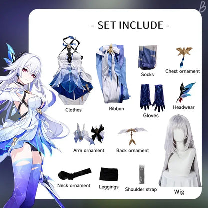Genshin Impact Skirk Cosplay Costume & Wig – Adult Halloween Party Outfit