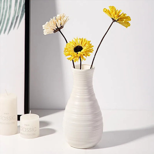 Jarrón nórdico moderno de plástico – Jarrón decorativo minimalista para flores frescas y decoración del hogar
