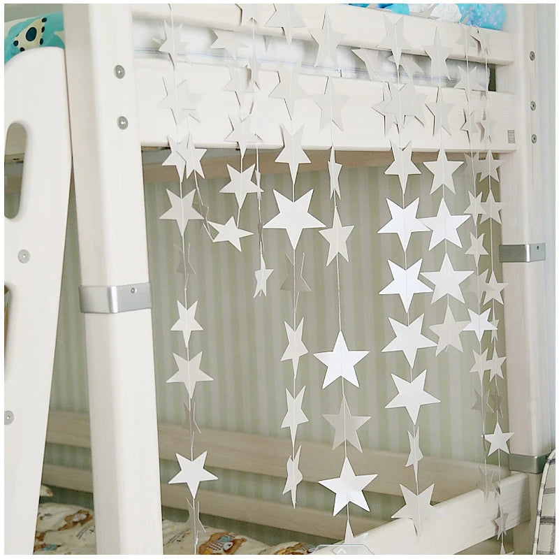 4M Moon & Star Glitter Paper Garland – Hanging Party Banner for Weddings, Eid, Baby Showers & Celebrations