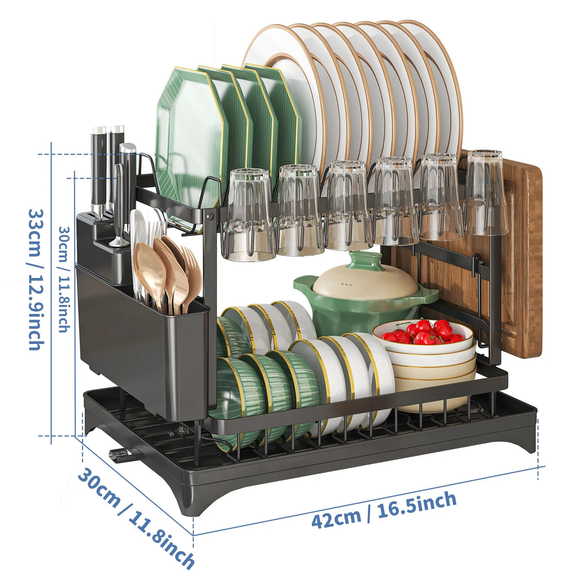 Stainless Steel Dish Drying Rack – Hygienic Residue-Free Kitchen Organizer with Premium Carbon Steel Construction, Space-Saving & Quick-Dry Design