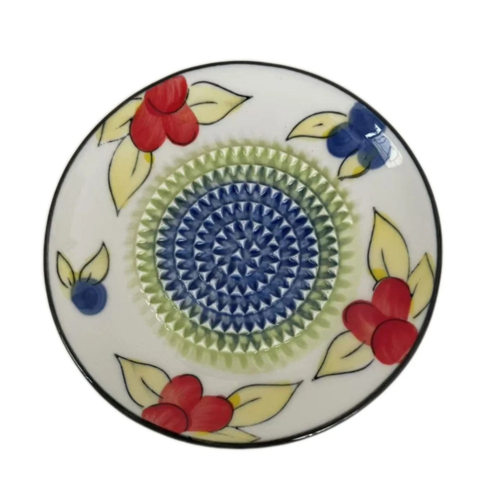 Handmade Ceramic Garlic Grater Plate – Kitchen Garlic Grinder & Mincer Tool for Fresh Garlic, Ginger & Spices