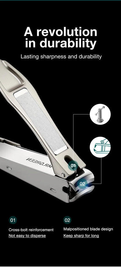 Coupe-ongles anti-éclaboussures en acier inoxydable MR.GREEN – Coupe-ongles de précision au design bionique pour la manucure
