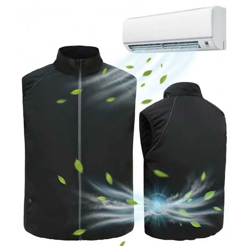 Men's USB Cooling Vest – Rechargeable Fan Jacket for Outdoor Work, Sports, Hiking & Summer Heat Protection
