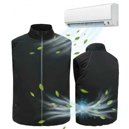 Men's USB Cooling Vest – Rechargeable Fan Jacket for Outdoor Work, Sports, Hiking & Summer Heat Protection