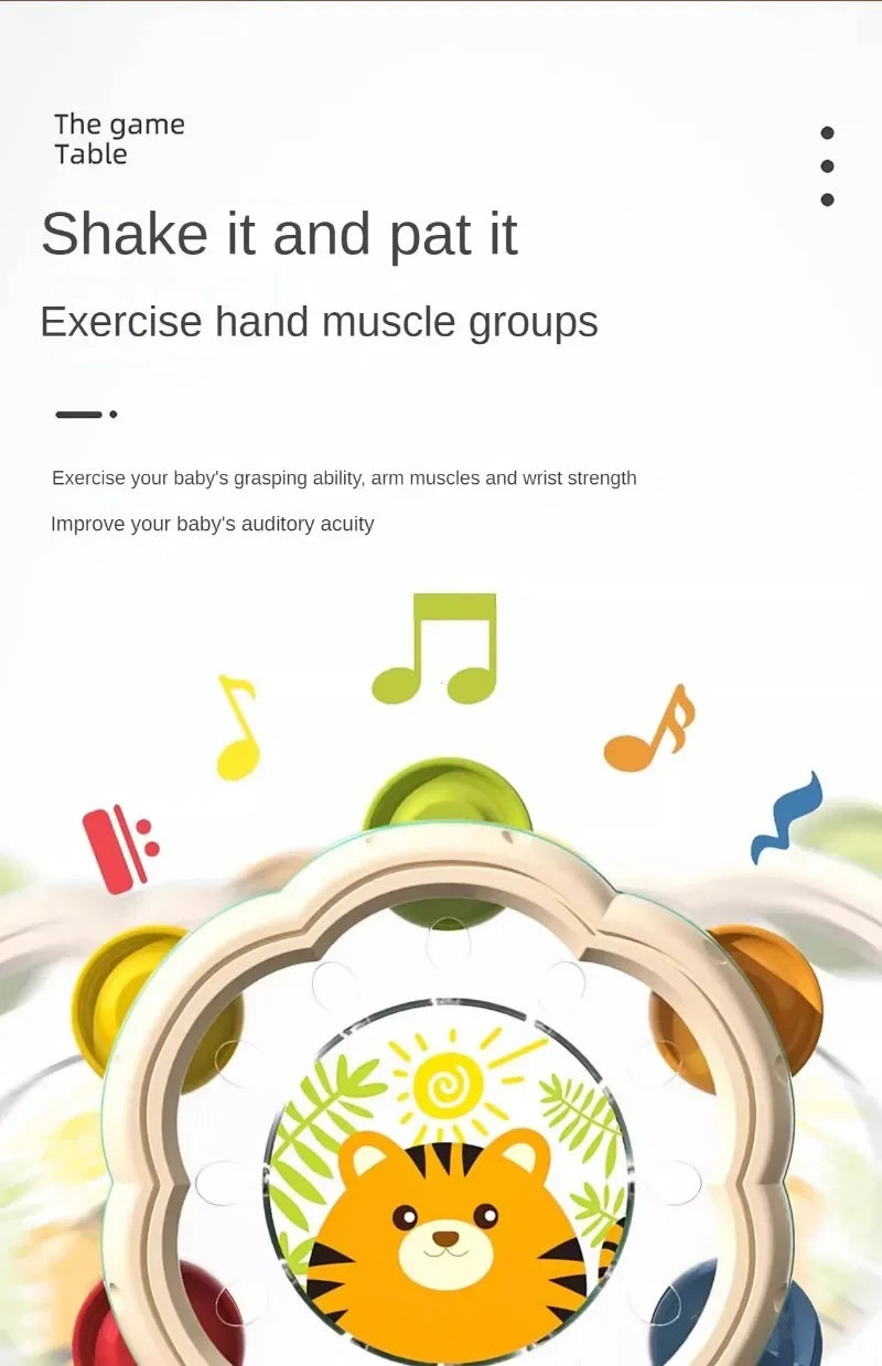Tambor Musical para Bebés – Instrumento Montessori de Aprendizaje Temprano para Niños de 1 a 3 años, Juguete Musical Interactivo para el Desarrollo Manual, Juego Sensorial y Regalo Educativo
