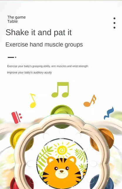 Tambor Musical para Bebés – Instrumento Montessori de Aprendizaje Temprano para Niños de 1 a 3 años, Juguete Musical Interactivo para el Desarrollo Manual, Juego Sensorial y Regalo Educativo