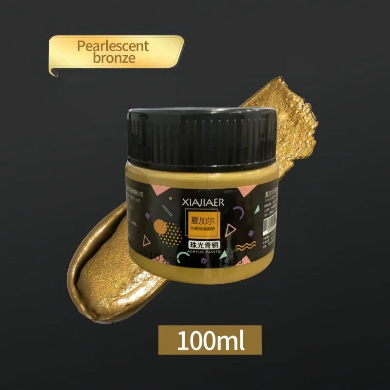 Metallic Acrylic Paint Pigment – Gold, Silver & Bronze Pearlescent (100ml / 300ml) for Painting & Art Projects