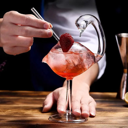 Creative Fish-Shaped Cocktail Glass – Unique Thorn, Octopus & Bird Design Goblet for Bar, KTV, Nightclub & Party Drinks