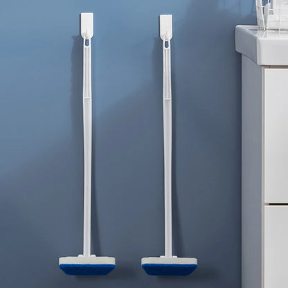 Brosse de nettoyage éponge de salle de bain – Outil de récurage multifonctionnel à long manche, brosse éponge amovible pour le nettoyage en profondeur des sols, baignoires, carrelages en céramique et surfaces domestiques