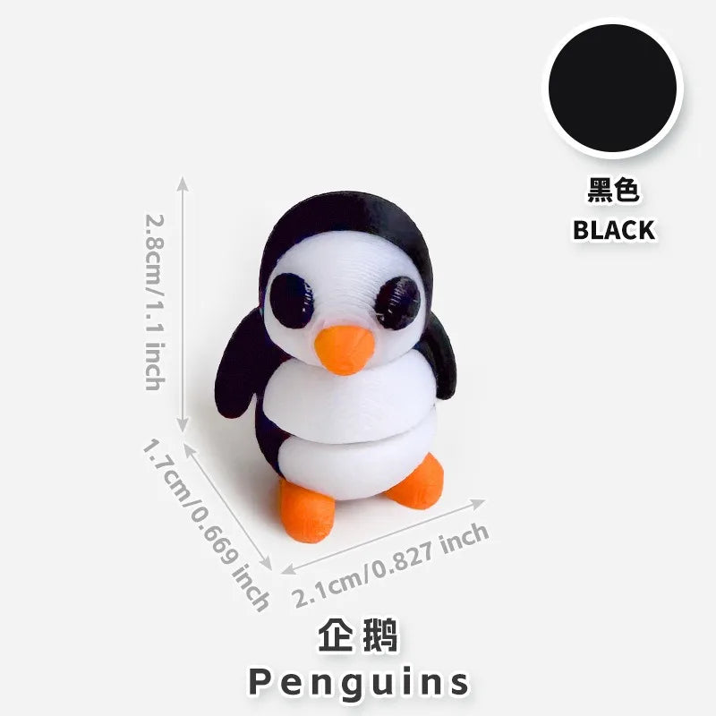 10/50 unidades de figuras de mini animales impresas en 3D – Modelos de simulación de dibujos animados móviles, juguetes coleccionables bonitos, decoración de escritorio y set de regalo de cumpleaños