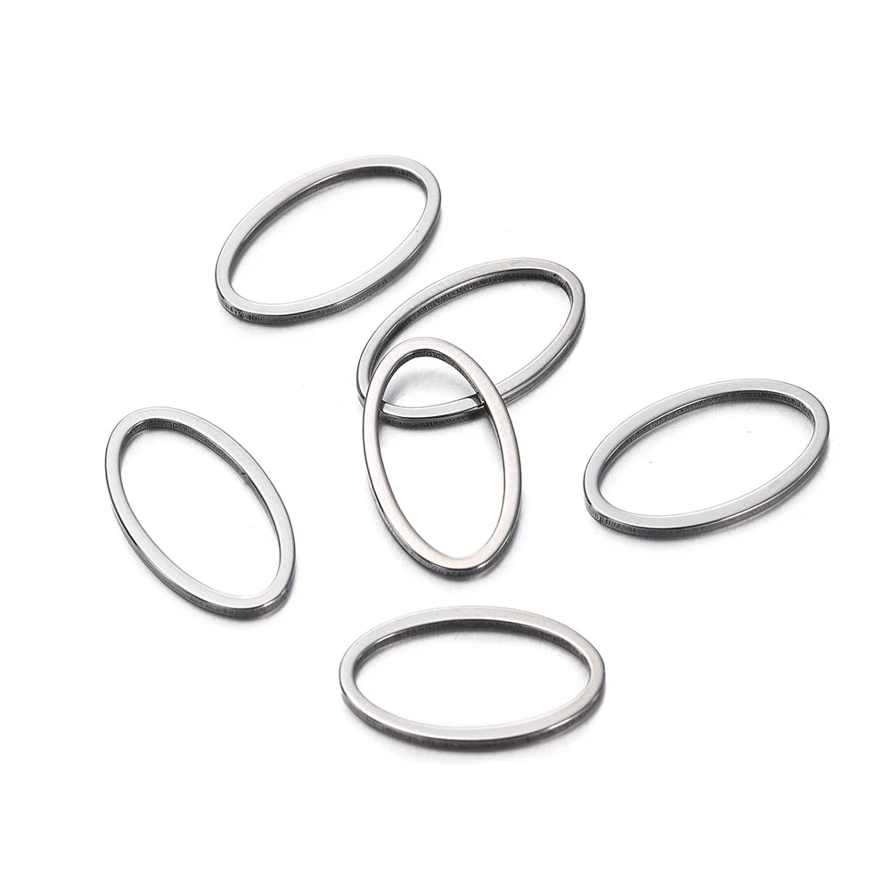 10 breloques géométriques creuses en acier inoxydable pour bijoux – Connecteurs de pendentif pour boucles d'oreilles, colliers et fabrication de bijoux