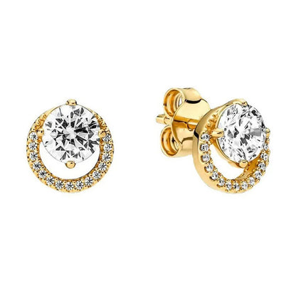 Juego de pendientes de tuerca de plata de ley 925 con hoja cuadrada, sol y luna para mujer, exquisito regalo de joyería europea