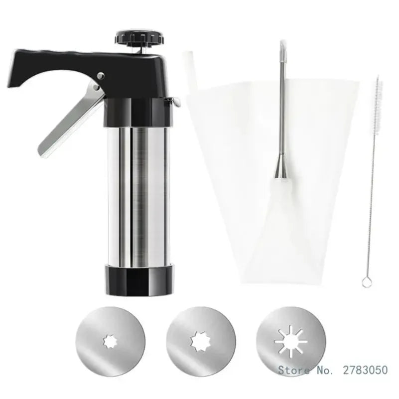 Stainless Steel Churro Maker & Cookie Press – Professional Pastry Squeezing Tool for Churros, Cookies & Cake Decorating, Kitchen Baking Accessory