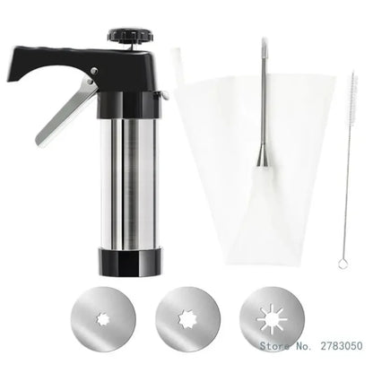 Stainless Steel Churro Maker & Cookie Press – Professional Pastry Squeezing Tool for Churros, Cookies & Cake Decorating, Kitchen Baking Accessory