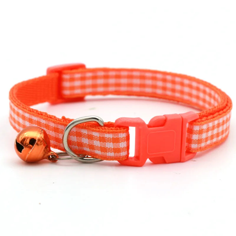 Cute Avocado Cat Collar – Adjustable Plaid Pet Collar with Bell & Candy Avocado Pendant, Cartoon Necklace for Cats & Small Dogs