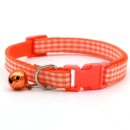 Cute Avocado Cat Collar – Adjustable Plaid Pet Collar with Bell & Candy Avocado Pendant, Cartoon Necklace for Cats & Small Dogs